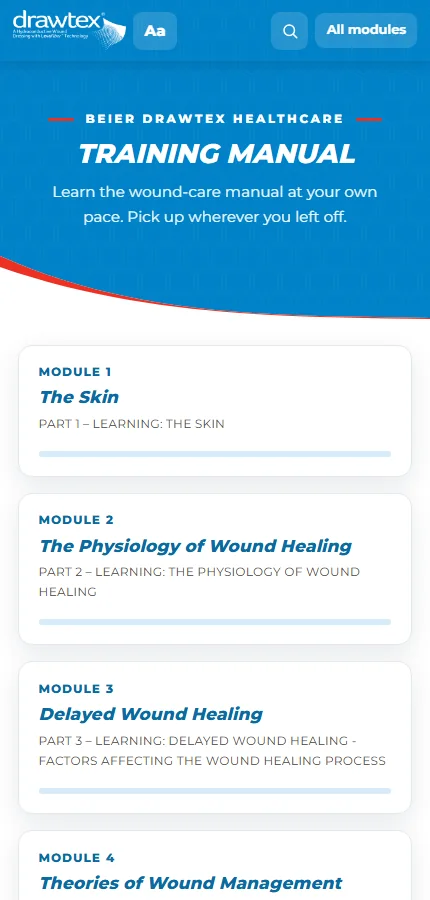 Drawtex training web-app on a phone