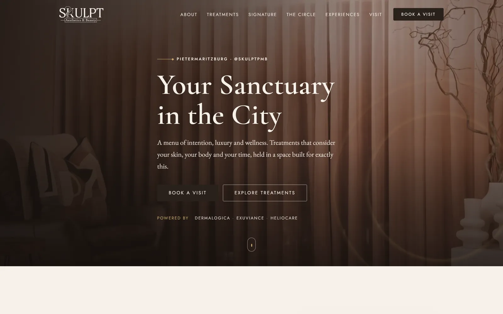 Skulpt Aesthetics and Beauty Spa website home