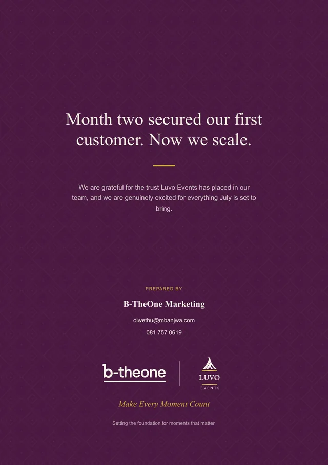 Luvo report: closing page
