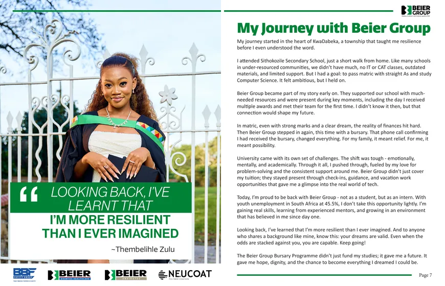 Newsletter spread: staff feature