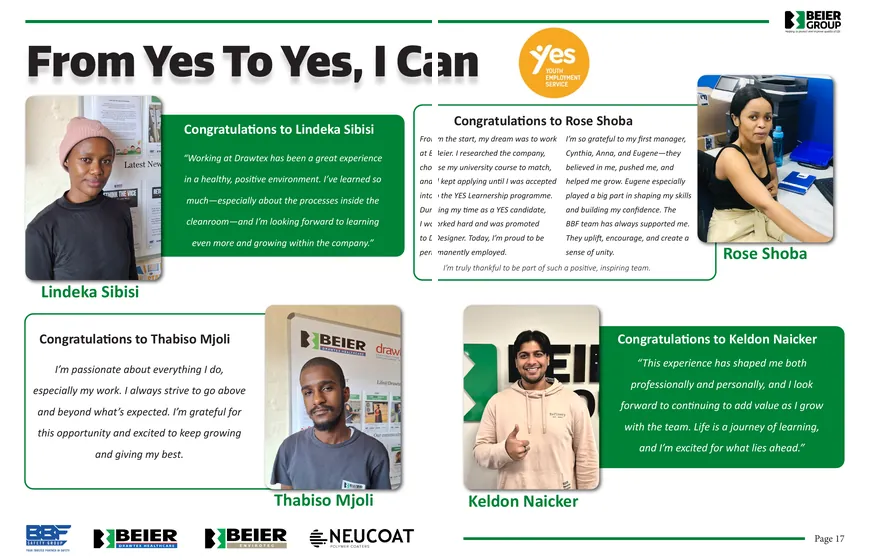 Newsletter spread: business feature