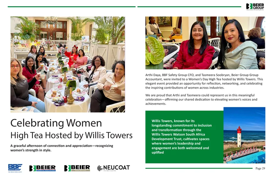 Newsletter spread: Pinetown long service awards 2025