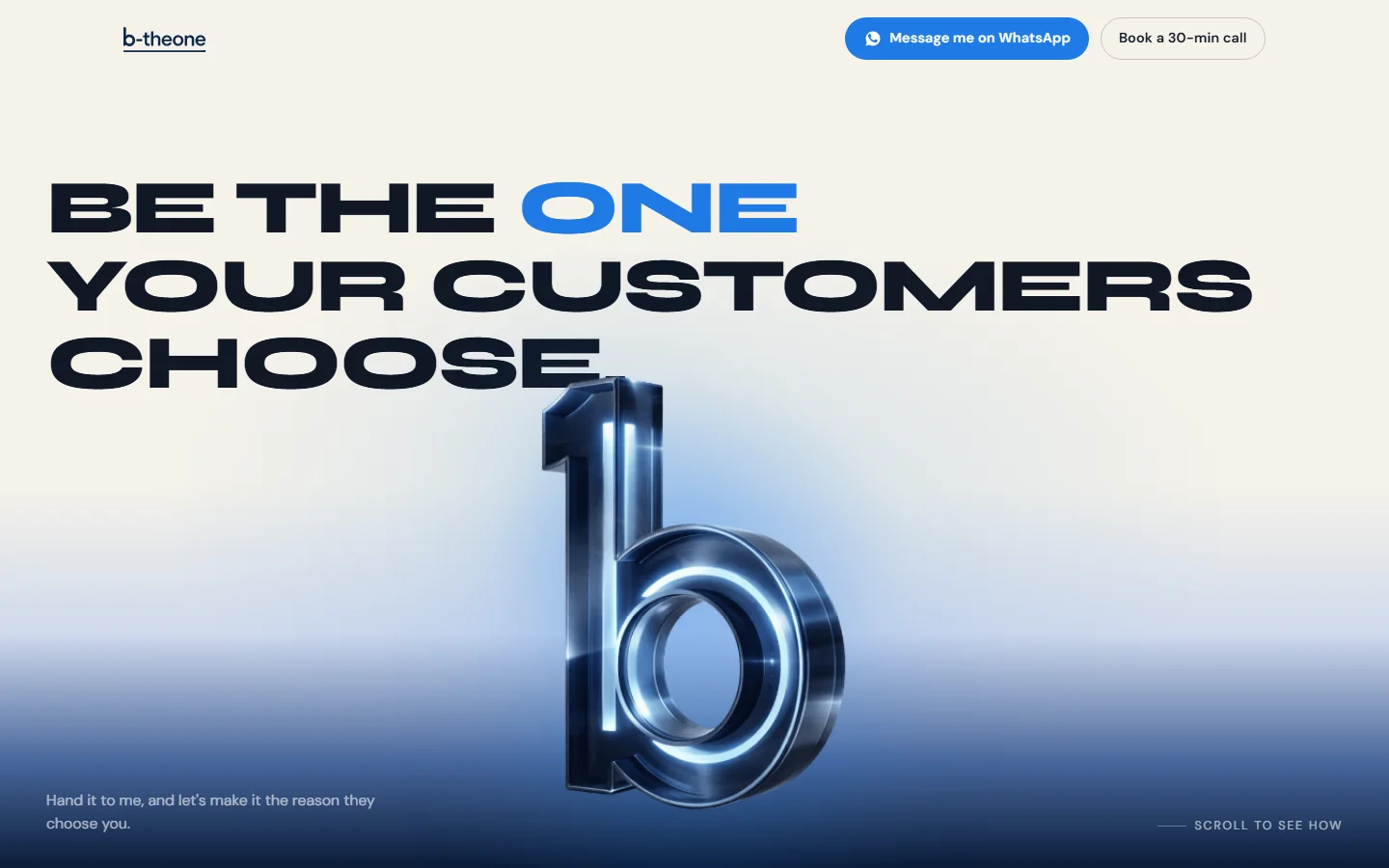 B-TheOne Marketing website home
