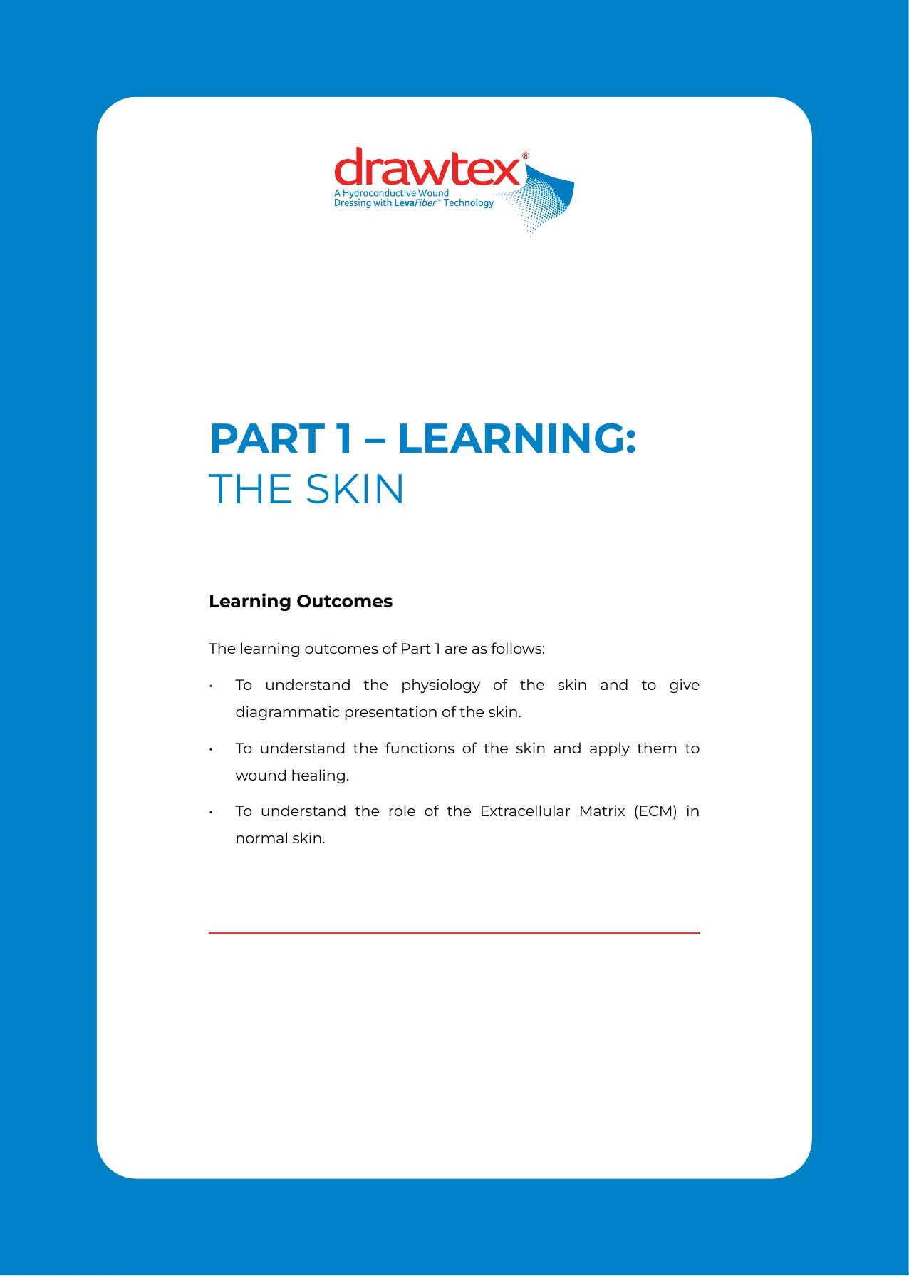 Redesigned manual, Part 1 learning outcomes page